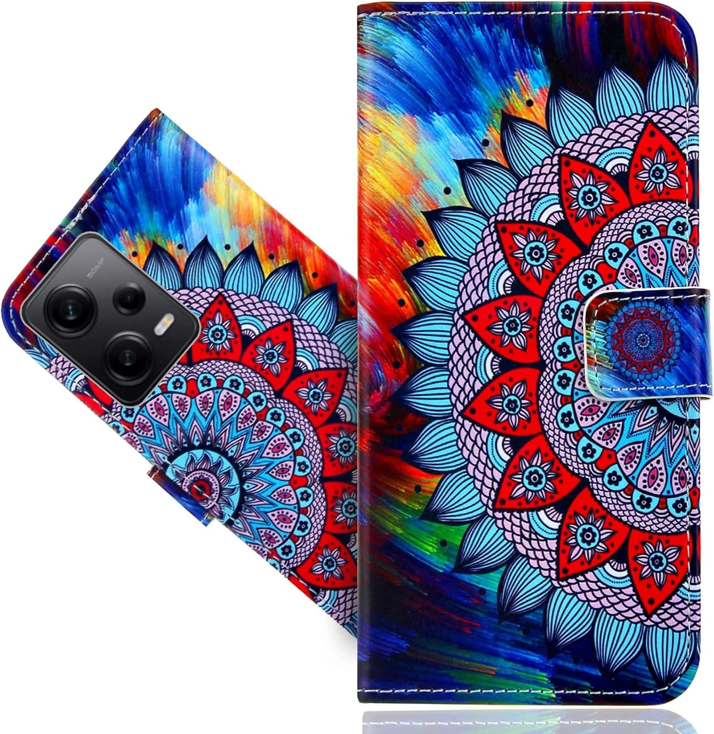 کیف چرمی SHIYENA برای گوشی شیائومی Poco X5 Pro/Redmi Note 12 Pro 5G، کیف محافظ ضد ضربه با قابلیت نگهداری کارت و استند