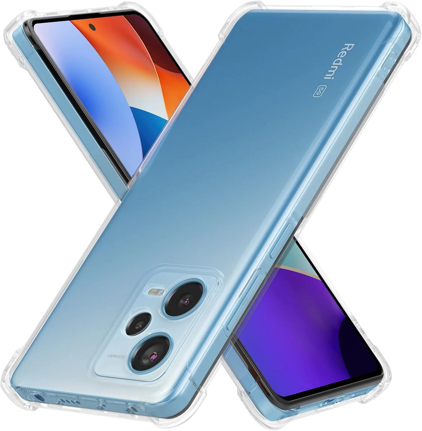 کاور محافظ سیلیکونی نرم و ژله‌ای مقاوم در برابر خراش با گوشه‌های تقویت شده برای گوشی شیائومی Redmi Note 12 Pro Plus/Pro+ 5G مدل 2023 (شفاف)