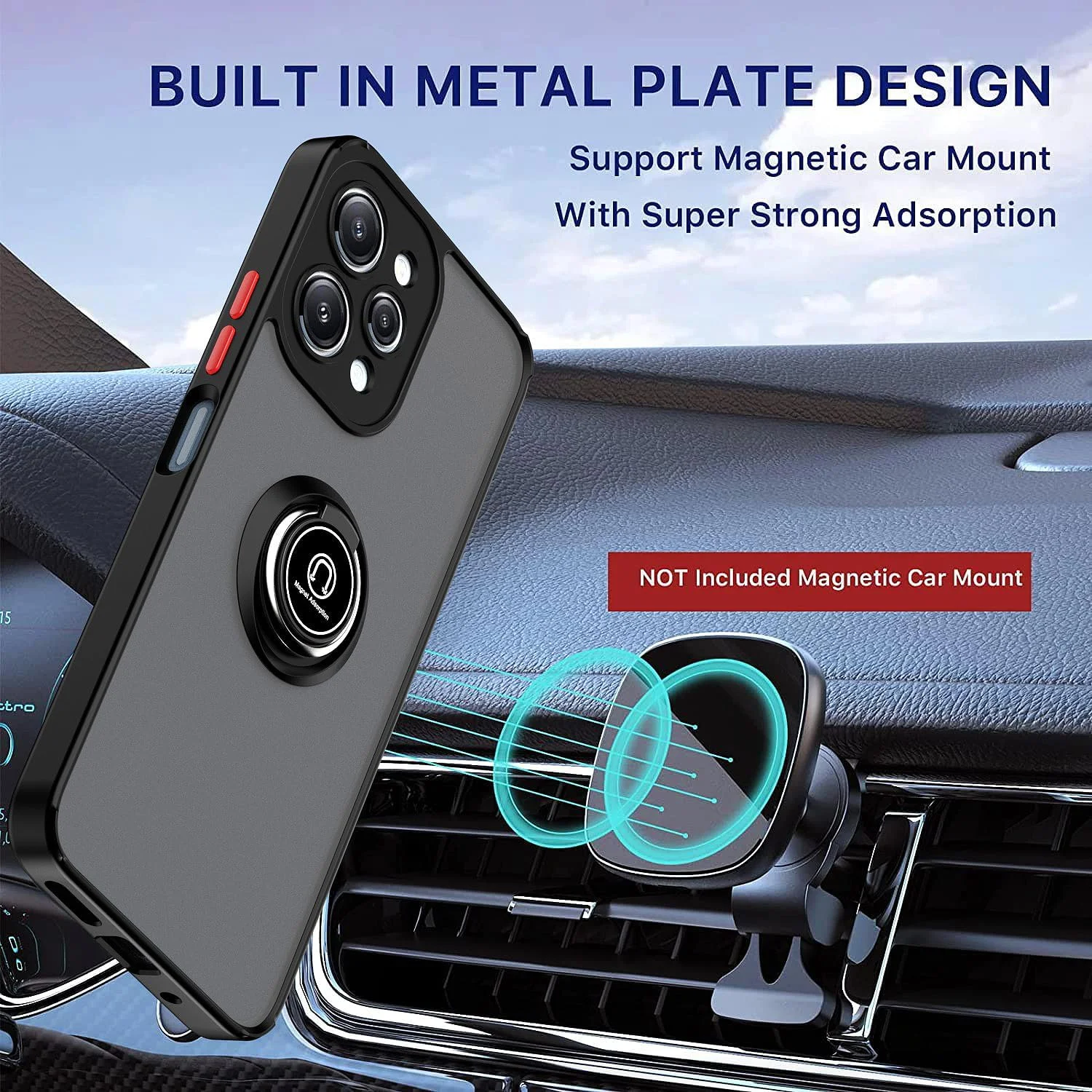 قاب محافظ طراحی شده برای شیائومی ردمی 12، محافظت از دوربین، نازک، نیمه شفاف، ضد ضربه، پوشش پشتی مات با حلقه مغناطیسی چرخان 360 درجه مناسب برای هولدر ماشین، برای ردمی 12 4G (سبز) قاب محافظ طراحی شده برای شیائومی ردمی 12، محافظت از دوربین، نازک، نیمه شفاف، ضد ضربه، پوشش پشتی مات با حلقه مغناطیسی چرخان 360 درجه مناسب برای هولدر ماشین، برای ردمی 12 4G (سبز)