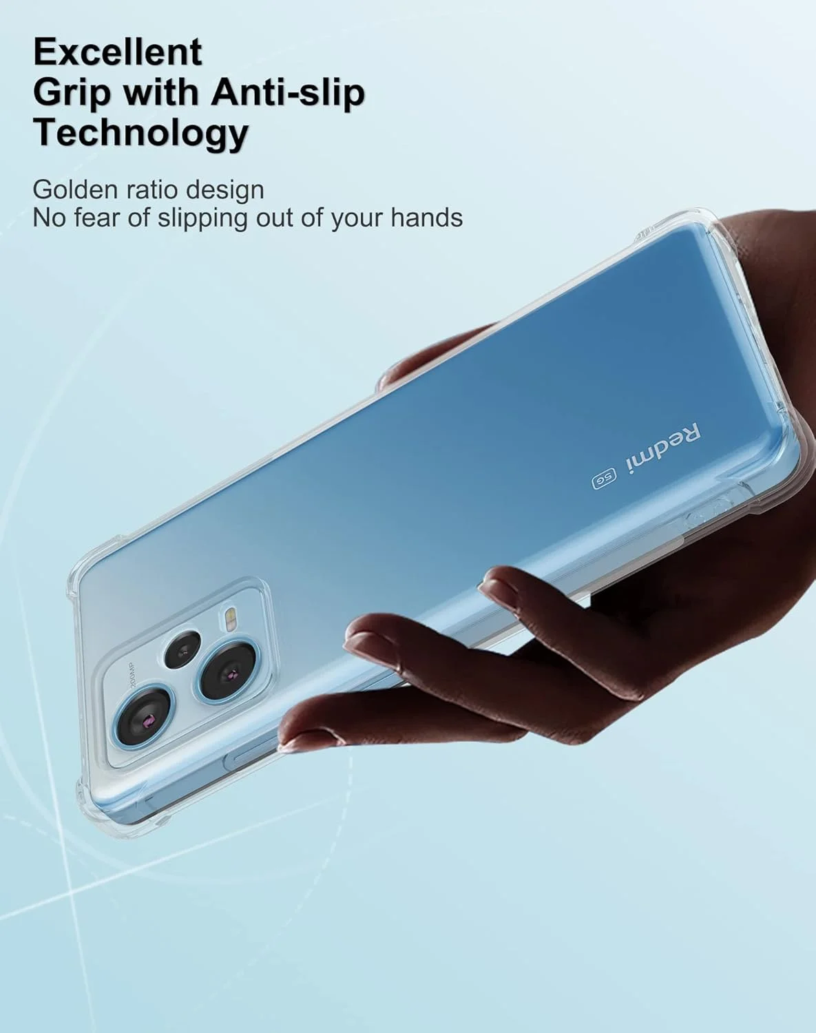 کاور محافظ سیلیکونی نرم و ژله‌ای مقاوم در برابر خراش با گوشه‌های تقویت شده برای گوشی شیائومی Redmi Note 12 Pro Plus/Pro+ 5G مدل 2023 (شفاف)