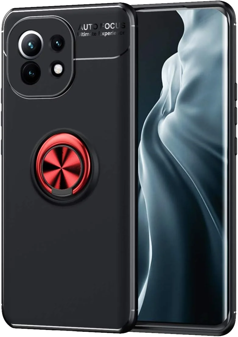 قاب محافظ سیلیکونی نرم گوشی شیائومی Mi 11 5G مدل SORAKA با حلقه چرخان 360 درجه و صفحه فلزی برای هولدر مغناطیسی خودرو قاب محافظ سیلیکونی نرم گوشی شیائومی Mi 11 5G مدل SORAKA با حلقه چرخان 360 درجه و صفحه فلزی برای هولدر مغناطیسی خودرو