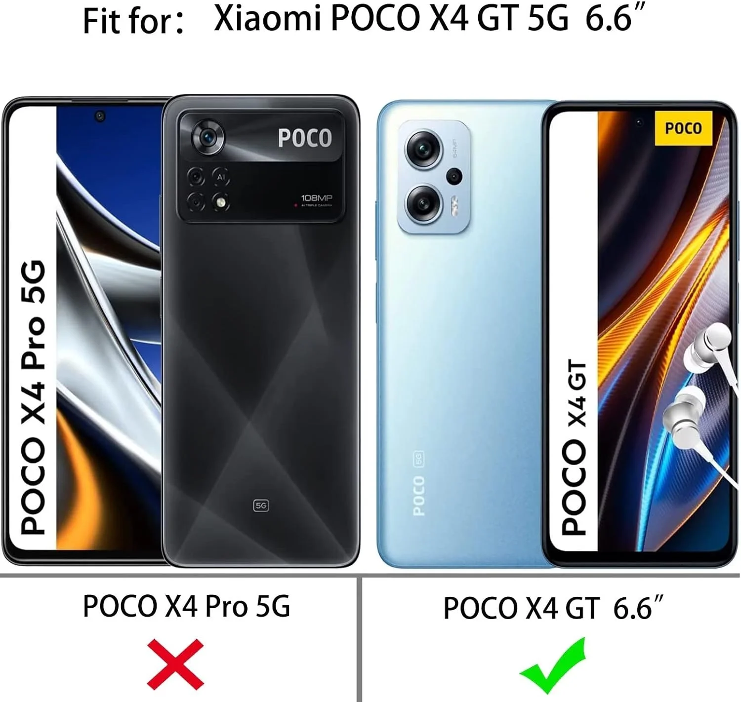کاور KANSi برای گوشی شیائومی Poco X4 GT 5G، محافظ صفحه شیشه ای حرارت دیده [2 عدد] + کاور سیلیکونی TPU با قابلیت چرخش 360 درجه و استند حلقه ای آهنربایی با محافظت دوگانه - قرمز