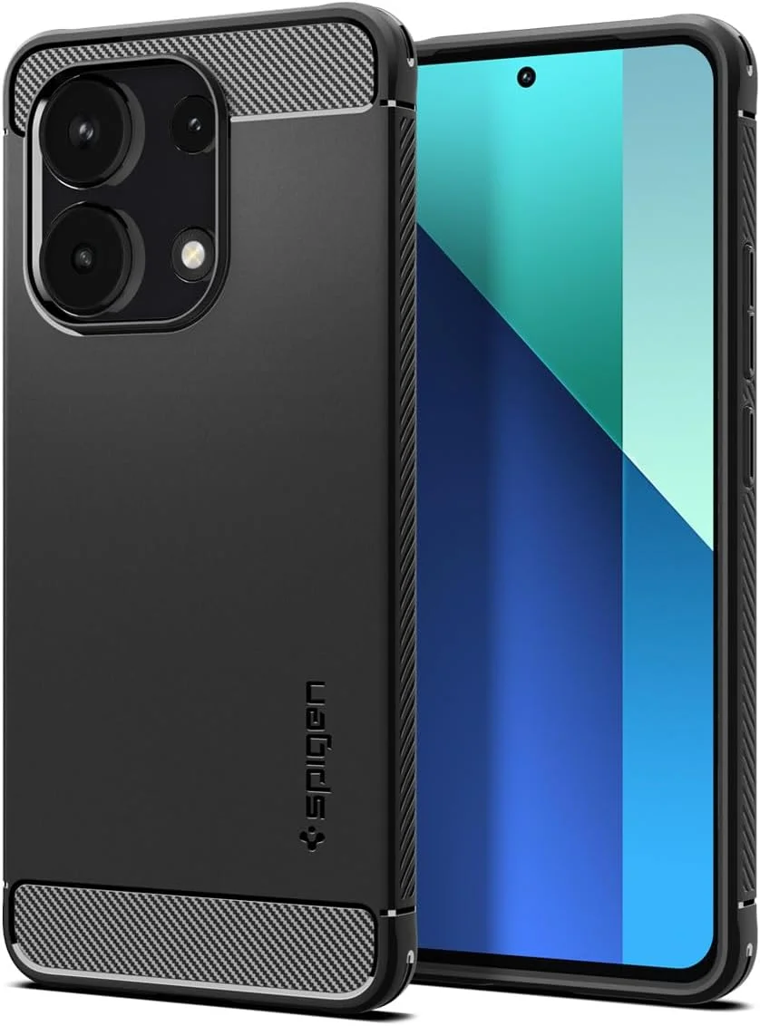 قاب محافظ مقاوم Spigen Rugged Armor مناسب برای گوشی شیائومی Redmi Note 13 - مشکی مات