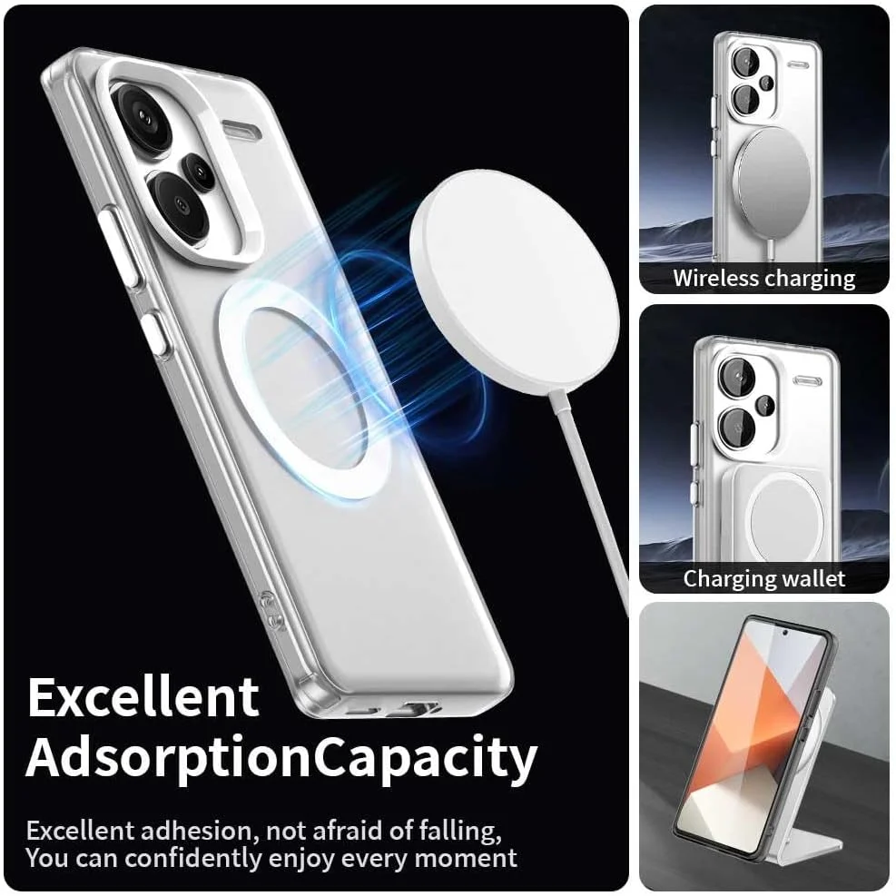 کاور محافظ گوشی شیائومی ردمی نوت 13 پرو پلاس 5G، طراحی باریک، ضد اثر انگشت، ضد ضربه و نیمه شفاف - سفید