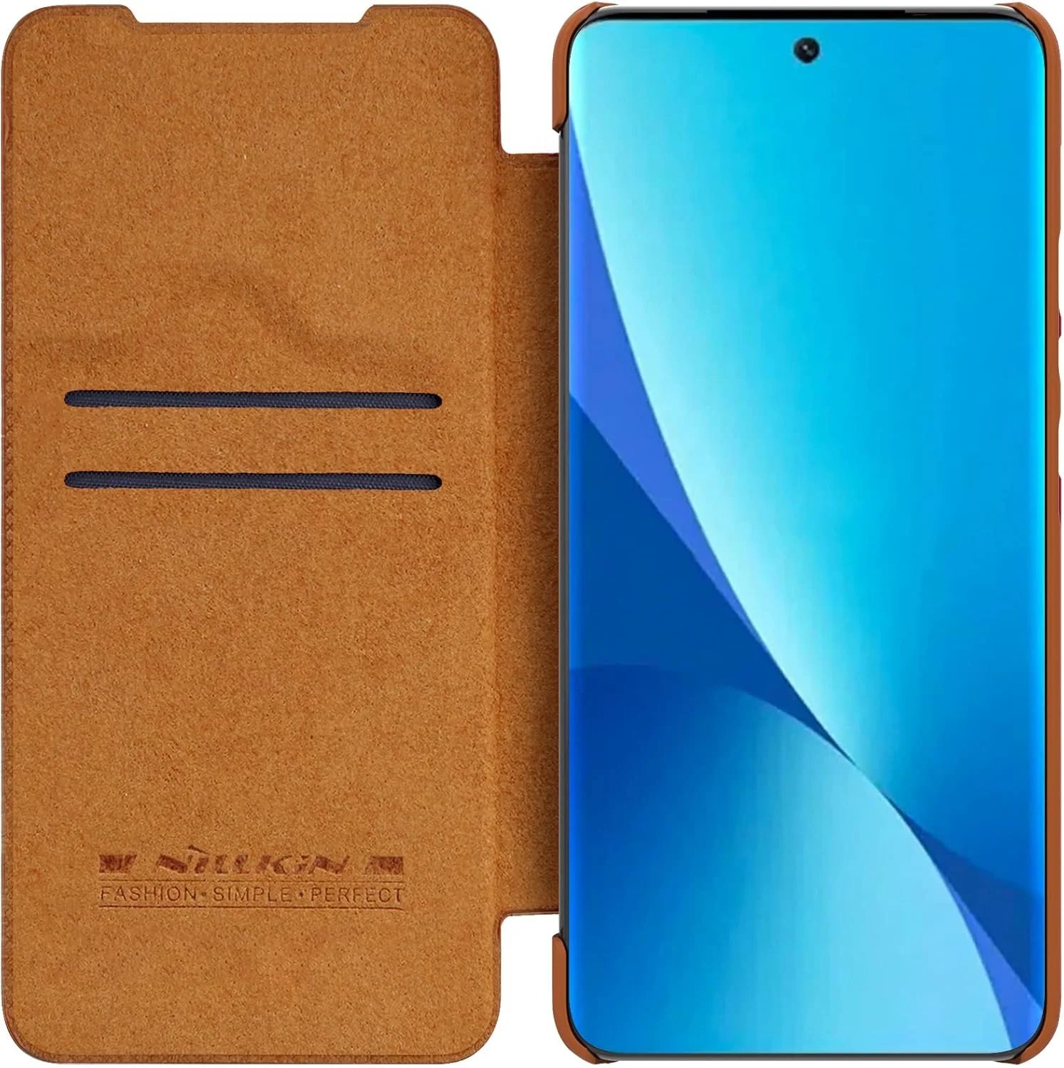 کاور چرمی سری Qin نیلکین طراحی شده برای شیائومی 12 لایت 5G - قهوه ای