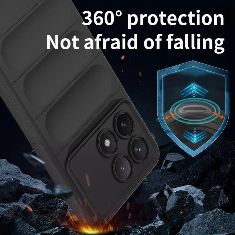 قاب محافظ گوشی اسپارتان ACC X6 Pro، محافظ صفحه نمایش شیشه ای X6 Pro [دو عدد]، قاب سیلیکونی ضد ضربه، محافظت در برابر سقوط نظامی با کیسه هوا، روکش FlexArmor ضد لغزش (مشکی، X6Pro + شیشه (2 عدد))