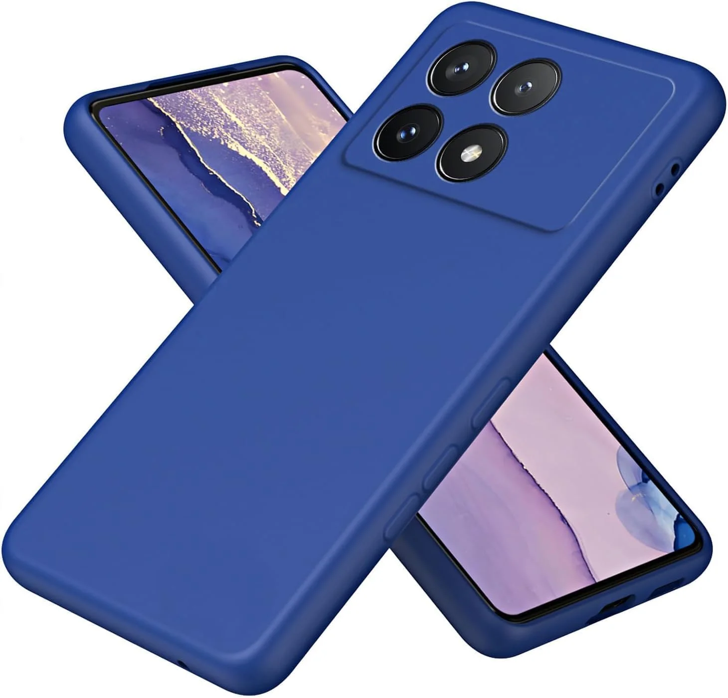 کاور محافظ سیلیکونی نرم و انعطاف پذیر Zubitech با پوشش مات و محافظت از دوربین، مناسب برای گوشی شیائومی Poco X6 Pro / Redmi K70E (آبی)