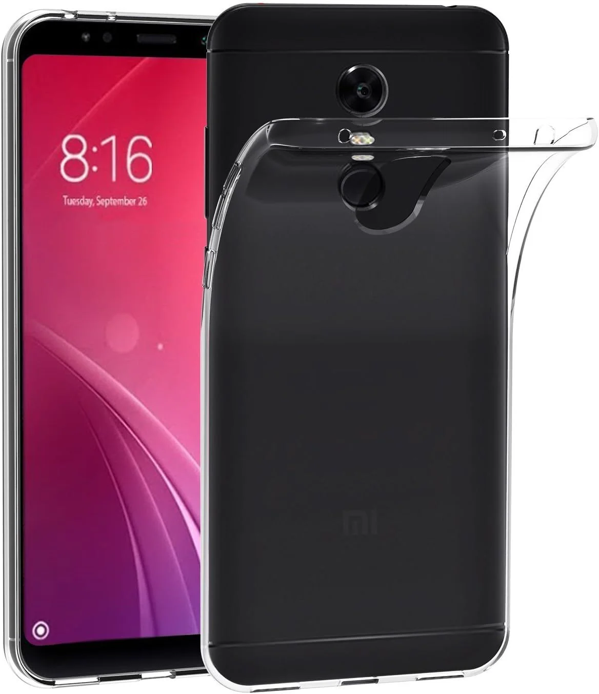 قاب مای‌جین برای شیائومی ردمی 5 پلاس (5.99 اینچ) ژله‌ای نرم TPU با پوشش پشتی شفاف