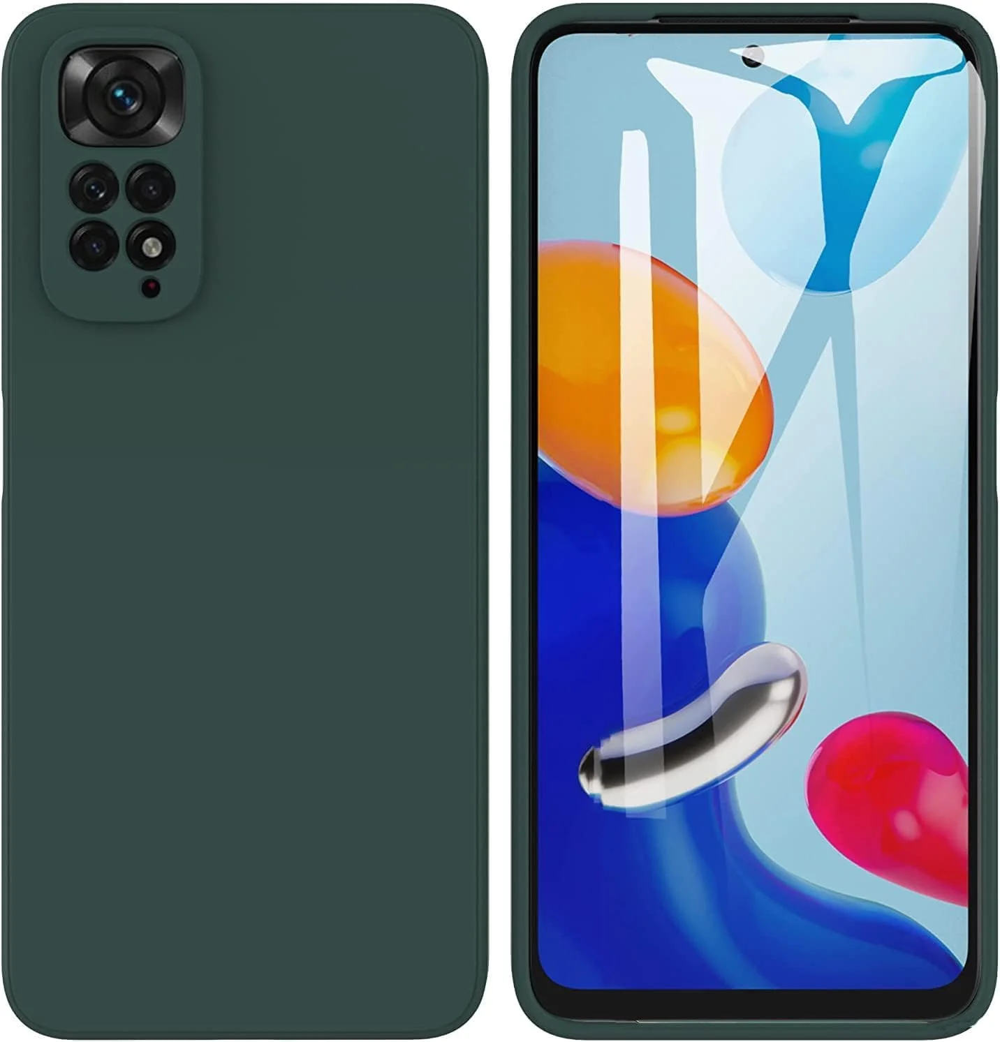 قاب محافظ گوشی شیائومی ردمی نوت 11 / نوت 11 اس، سبز، باریک، پوشش کامل بدنه، سیلیکونی، محافظت سنگین، سبز مات، مناسب برای شیائومی ردمی نوت 11 4G / نوت 11s 4G