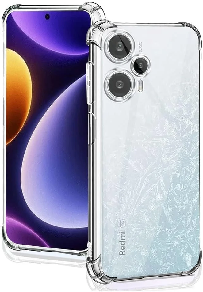 کاور محافظ ژله ای شفاف گوشی شیائومی ردمی نوت 12 توربو، فوق العاده باریک، ضد ضربه، ضد لغزش، نرم و انعطاف پذیر، با محافظت از دوربین و ضد گرد و غبار - مناسب برای ردمی نوت 12 توربو