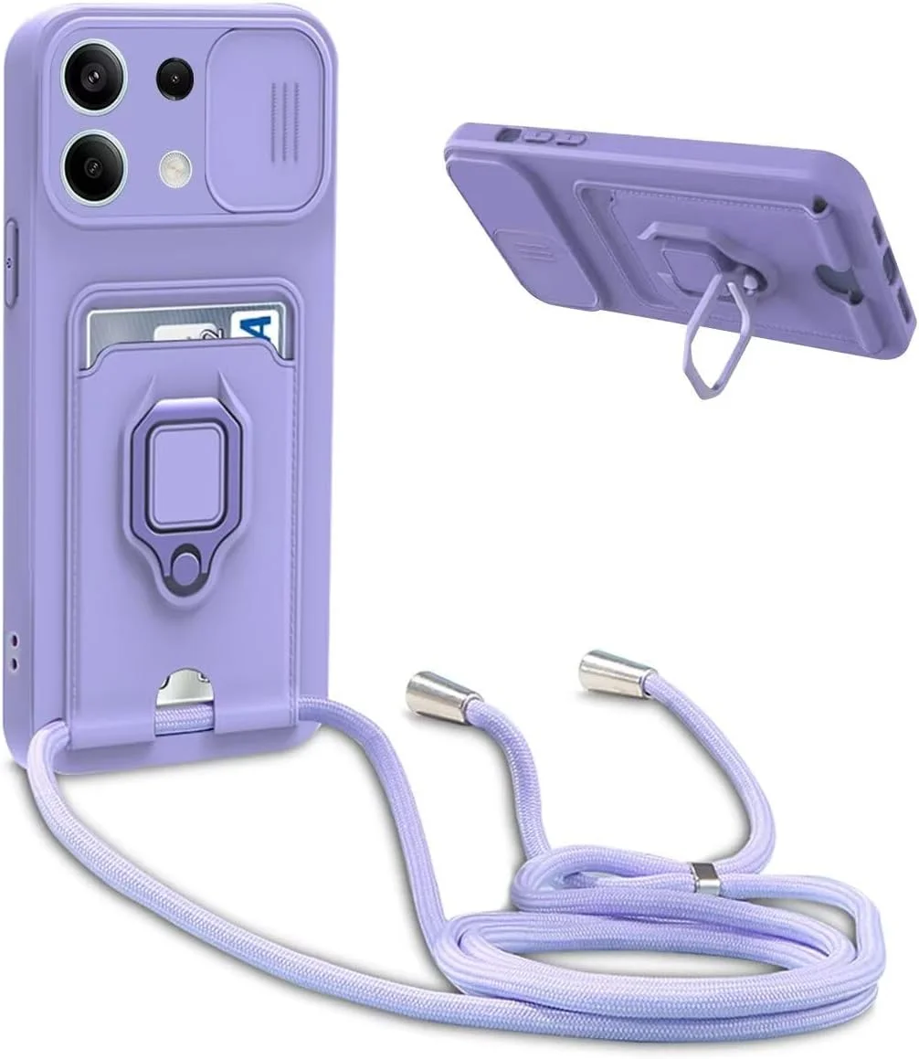 قاب محافظ گوشی شیاومی ردمی نوت ۱۳ پرو 5G مدل xinyunew، دارای بند قابل تنظیم، باریک، ضد ضربه، سیلیکونی و محافظ دوربین - بنفش قاب محافظ گوشی شیاومی ردمی نوت ۱۳ پرو 5G مدل xinyunew، دارای بند قابل تنظیم، باریک، ضد ضربه، سیلیکونی و محافظ دوربین - بنفش