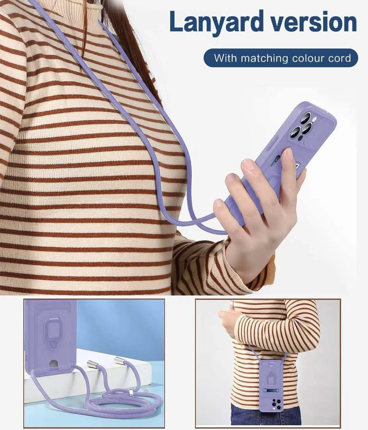 قاب محافظ گوشی شیاومی ردمی نوت ۱۳ پرو 5G مدل xinyunew، دارای بند قابل تنظیم، باریک، ضد ضربه، سیلیکونی و محافظ دوربین - بنفش قاب محافظ گوشی شیاومی ردمی نوت ۱۳ پرو 5G مدل xinyunew، دارای بند قابل تنظیم، باریک، ضد ضربه، سیلیکونی و محافظ دوربین - بنفش