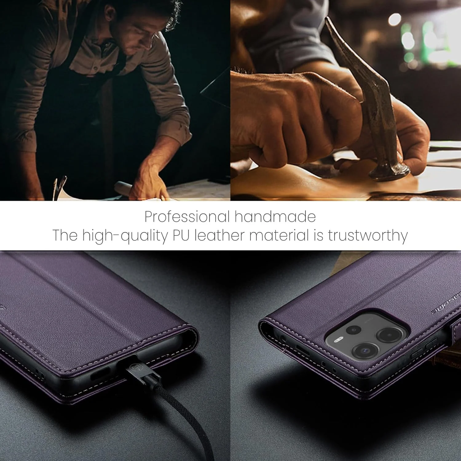 کیف چرمی محافظ گوشی شیائومی ردمی نوت 14 4G با قابلیت مسدود کردن RFID و استند - بنفش کیف چرمی محافظ گوشی شیائومی ردمی نوت 14 4G با قابلیت مسدود کردن RFID و استند - بنفش