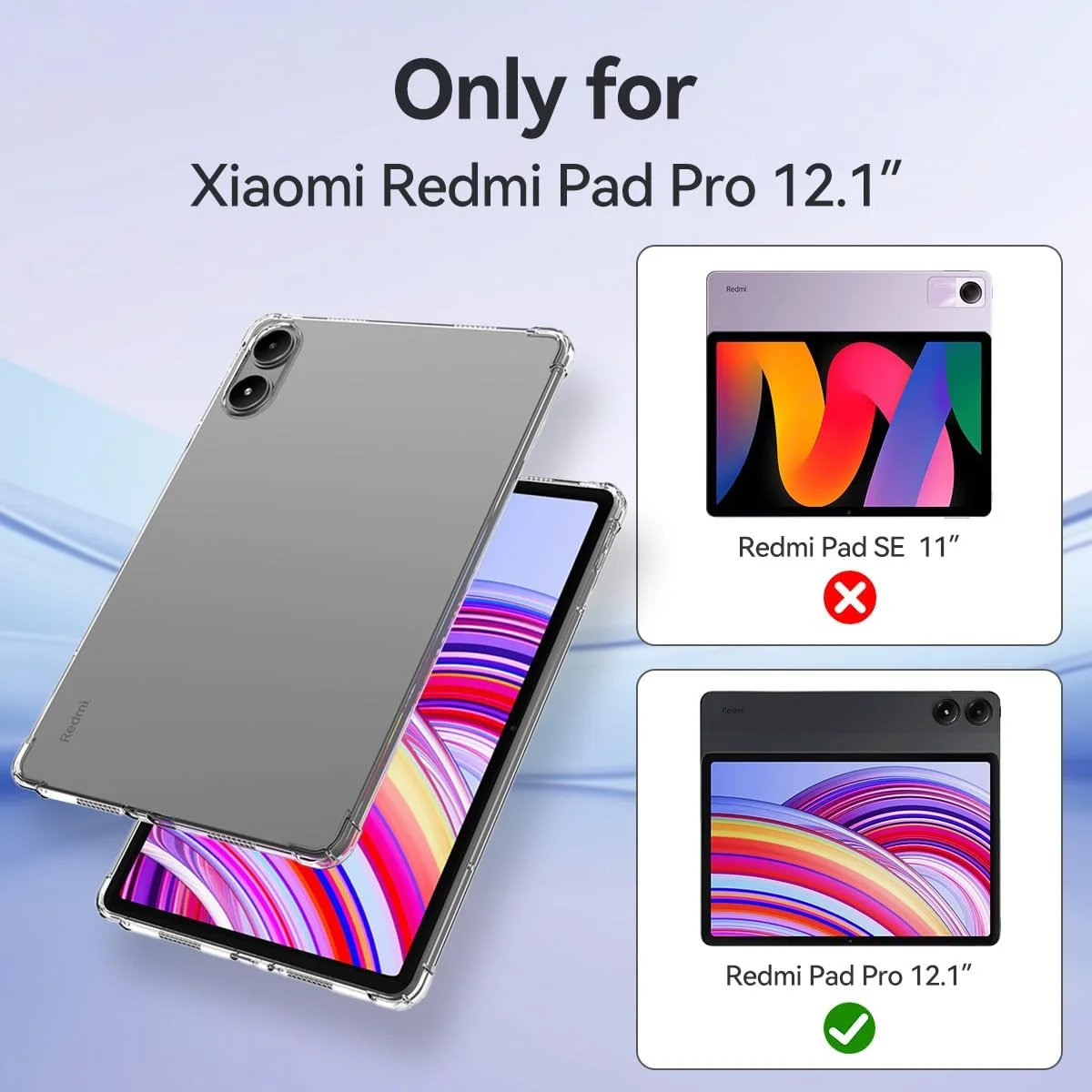کاور شفاف و منعطف T Tersely سازگار با تبلت شیائومی Redmi Pad Pro ۱۲.۱ اینچی - ضد ضربه، ضد خش، محافظ TPU کاور شفاف و منعطف T Tersely سازگار با تبلت شیائومی Redmi Pad Pro ۱۲.۱ اینچی - ضد ضربه، ضد خش، محافظ TPU
