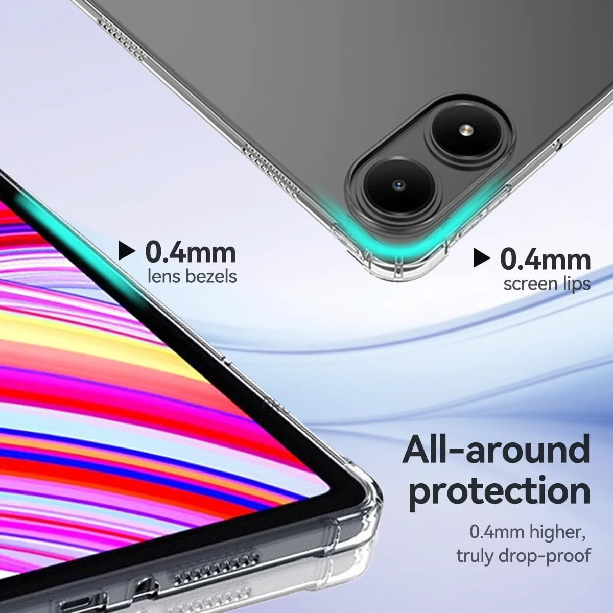 کاور شفاف و منعطف T Tersely سازگار با تبلت شیائومی Redmi Pad Pro ۱۲.۱ اینچی - ضد ضربه، ضد خش، محافظ TPU کاور شفاف و منعطف T Tersely سازگار با تبلت شیائومی Redmi Pad Pro ۱۲.۱ اینچی - ضد ضربه، ضد خش، محافظ TPU