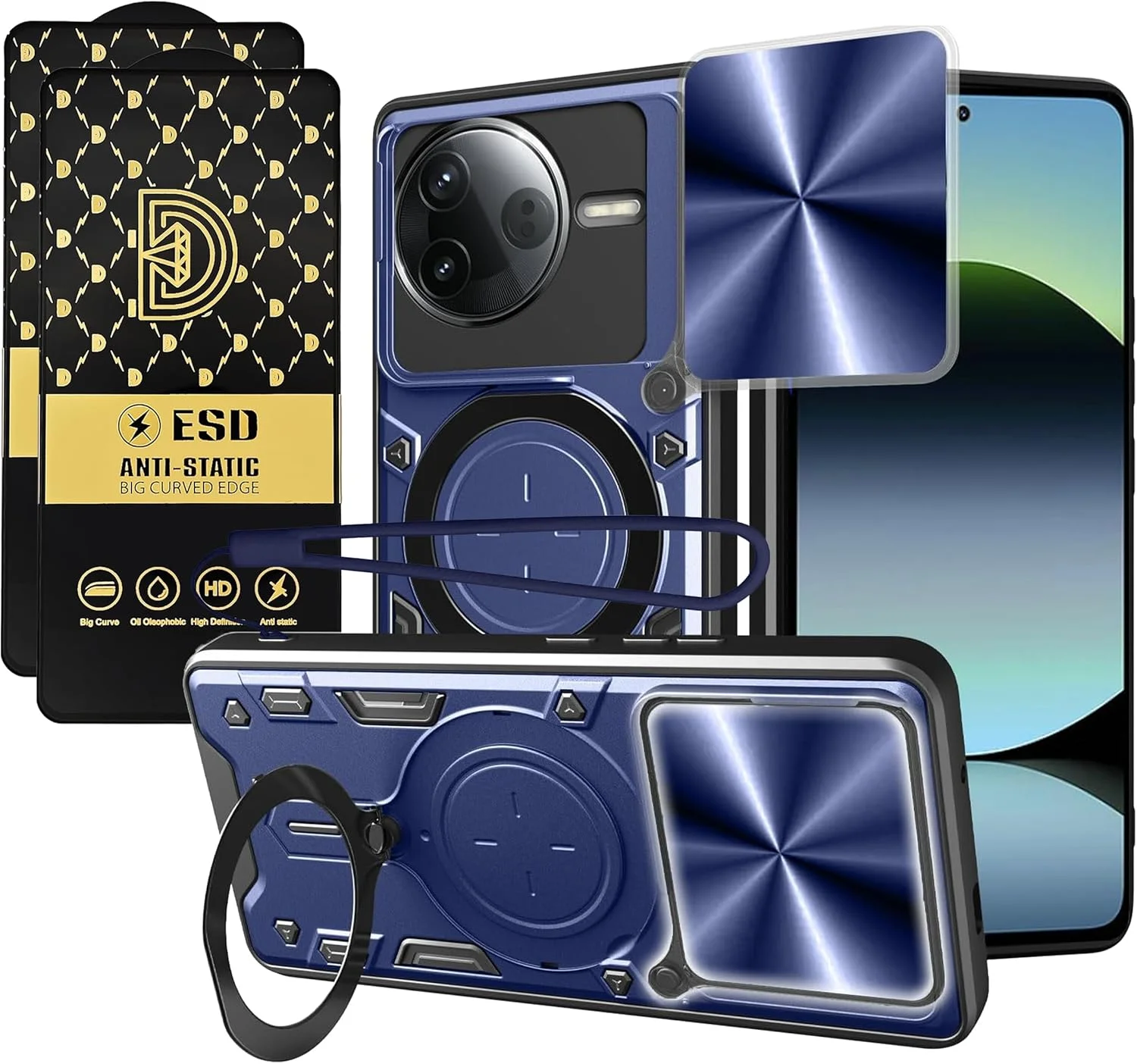 قاب گوشی شیائومی پوکو F7 Ultra با قابلیت چشمک زدن تماس + بند سیلیکونی، محافظ صفحه نمایش F7 Ultra 5G با محافظت در برابر سقوط نظامی، پایه فلزی F7Ultra با حلقه مغناطیسی (آبی، F7Ultra بدون شیشه) قاب گوشی شیائومی پوکو F7 Ultra با قابلیت چشمک زدن تماس + بند سیلیکونی، محافظ صفحه نمایش F7 Ultra 5G با محافظت در برابر سقوط نظامی، پایه فلزی F7Ultra با حلقه مغناطیسی (آبی، F7Ultra بدون شیشه)