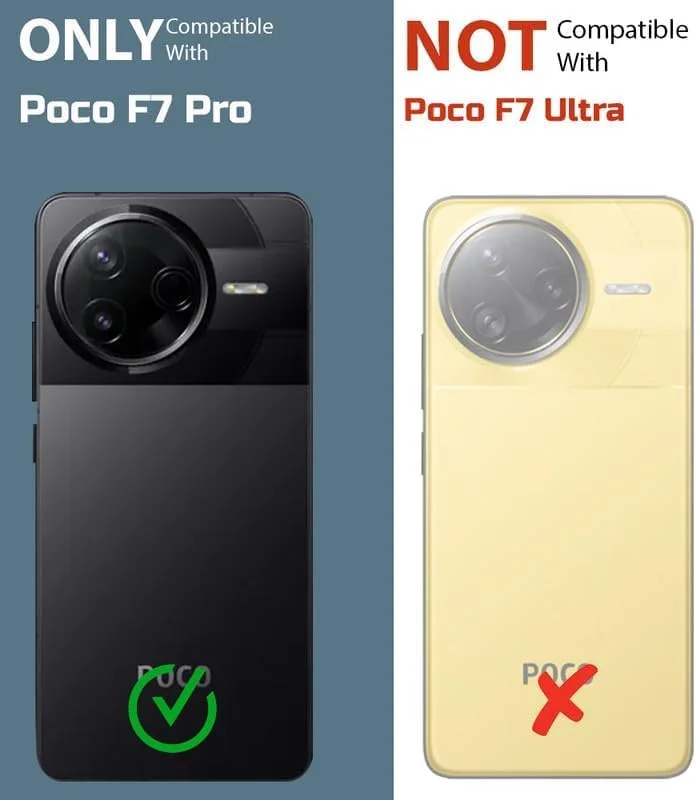 کاور محافظ گوشی شیائومی POCO F7 Pro، کاور پشتی سخت PC شفاف با حاشیه TPU ضد ضربه، محافظت 360 درجه در برابر ضربه، محافظ لنز دوربین، پوشش ضد زرد شدن برای POCO F7 Pro