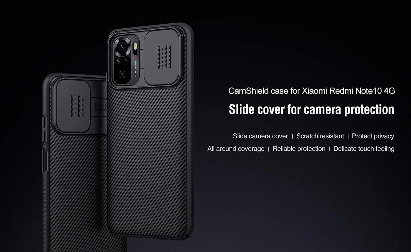 محافظ دوربین دار نیلکین Camshield مناسب برای گوشی ردمی نوت 10 (4G) و 10s (4G) [سایز 6.43 اینچ، سال 2021] - رنگ مشکی