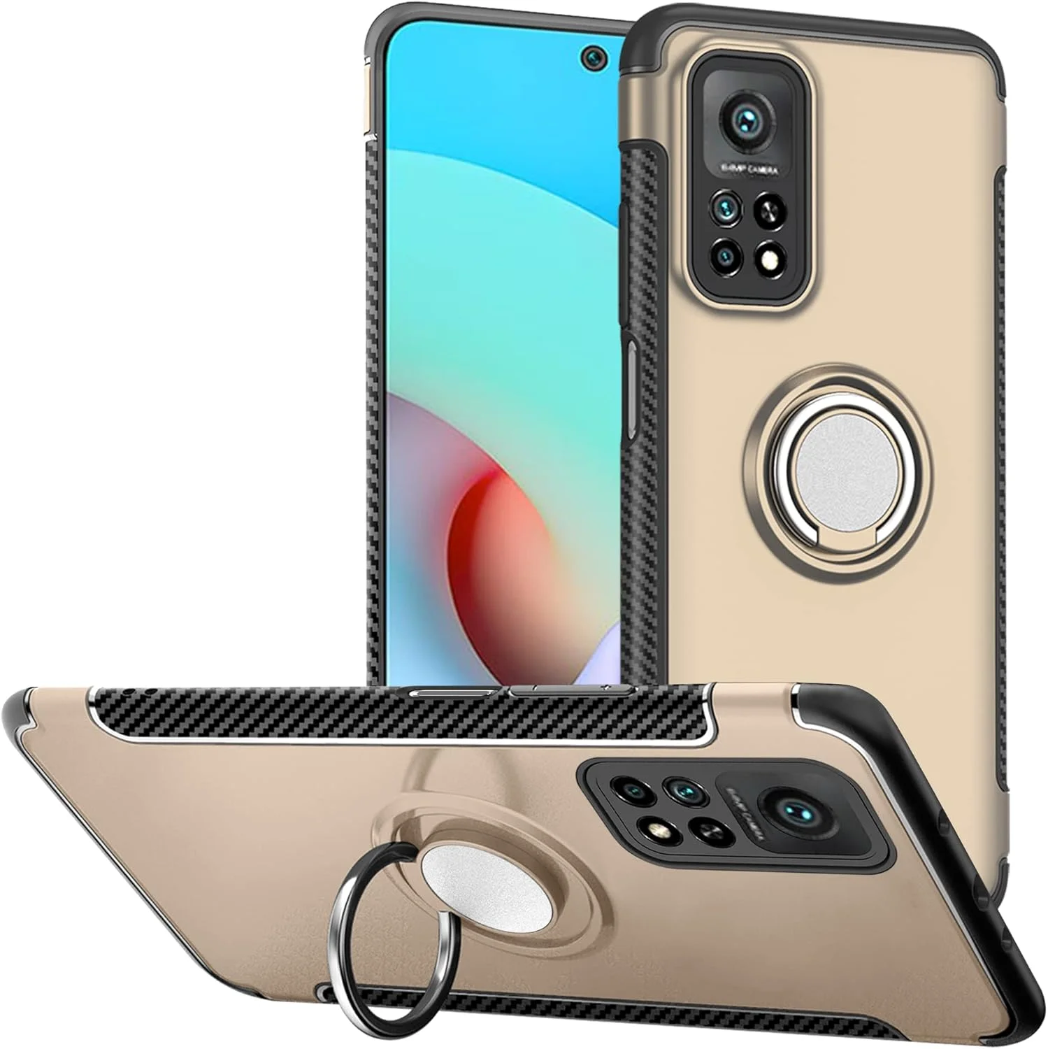 قاب محافظ گوشی شیائومی Mi 10T سازگار با LIFANG، دارای حلقه چرخان 360 درجه قابل تنظیم، قاب محافظ TPU فوق العاده باریک برای گوشی هوشمند شیائومی Mi 10T / Mi 10T Pro، طلایی قاب محافظ گوشی شیائومی Mi 10T سازگار با LIFANG، دارای حلقه چرخان 360 درجه قابل تنظیم، قاب محافظ TPU فوق العاده باریک برای گوشی هوشمند شیائومی Mi 10T / Mi 10T Pro، طلایی