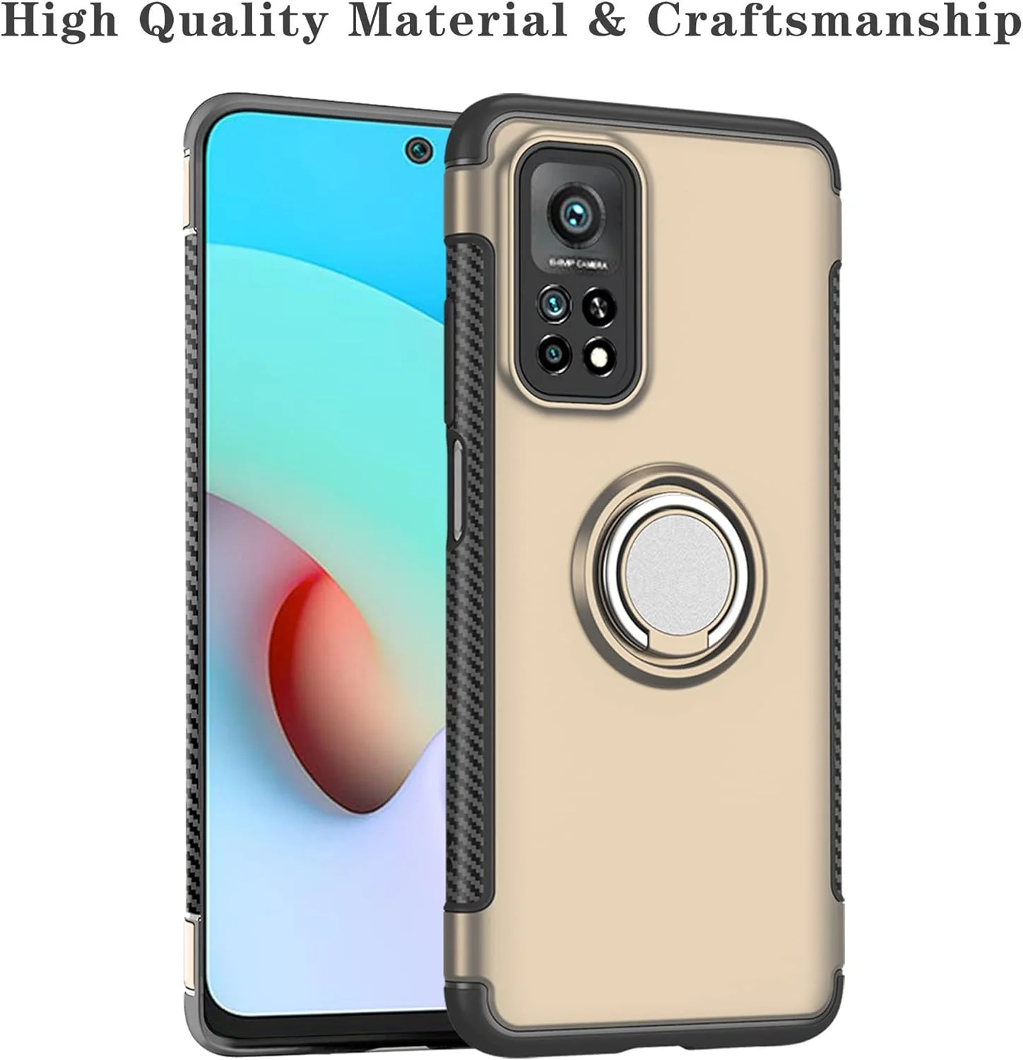 قاب محافظ گوشی شیائومی Mi 10T سازگار با LIFANG، دارای حلقه چرخان 360 درجه قابل تنظیم، قاب محافظ TPU فوق العاده باریک برای گوشی هوشمند شیائومی Mi 10T / Mi 10T Pro، طلایی قاب محافظ گوشی شیائومی Mi 10T سازگار با LIFANG، دارای حلقه چرخان 360 درجه قابل تنظیم، قاب محافظ TPU فوق العاده باریک برای گوشی هوشمند شیائومی Mi 10T / Mi 10T Pro، طلایی