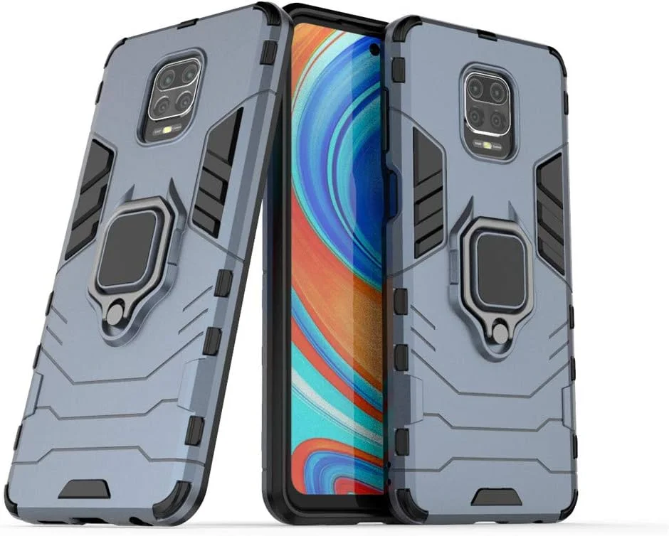 قاب محافظ گوشی موبایل مایجین سازگار با شیائومی می ردمی نوت 9S، ردمی نوت 9 پرو، ردمی نوت 9 پرو مکس، دارای حلقه فلزی، استند و بامپر (سازگار با هولدر مغناطیسی خودرو)، دو لایه و مقاوم (آبی تیره) قاب محافظ گوشی موبایل مایجین سازگار با شیائومی می ردمی نوت 9S، ردمی نوت 9 پرو، ردمی نوت 9 پرو مکس، دارای حلقه فلزی، استند و بامپر (سازگار با هولدر مغناطیسی خودرو)، دو لایه و مقاوم (آبی تیره)