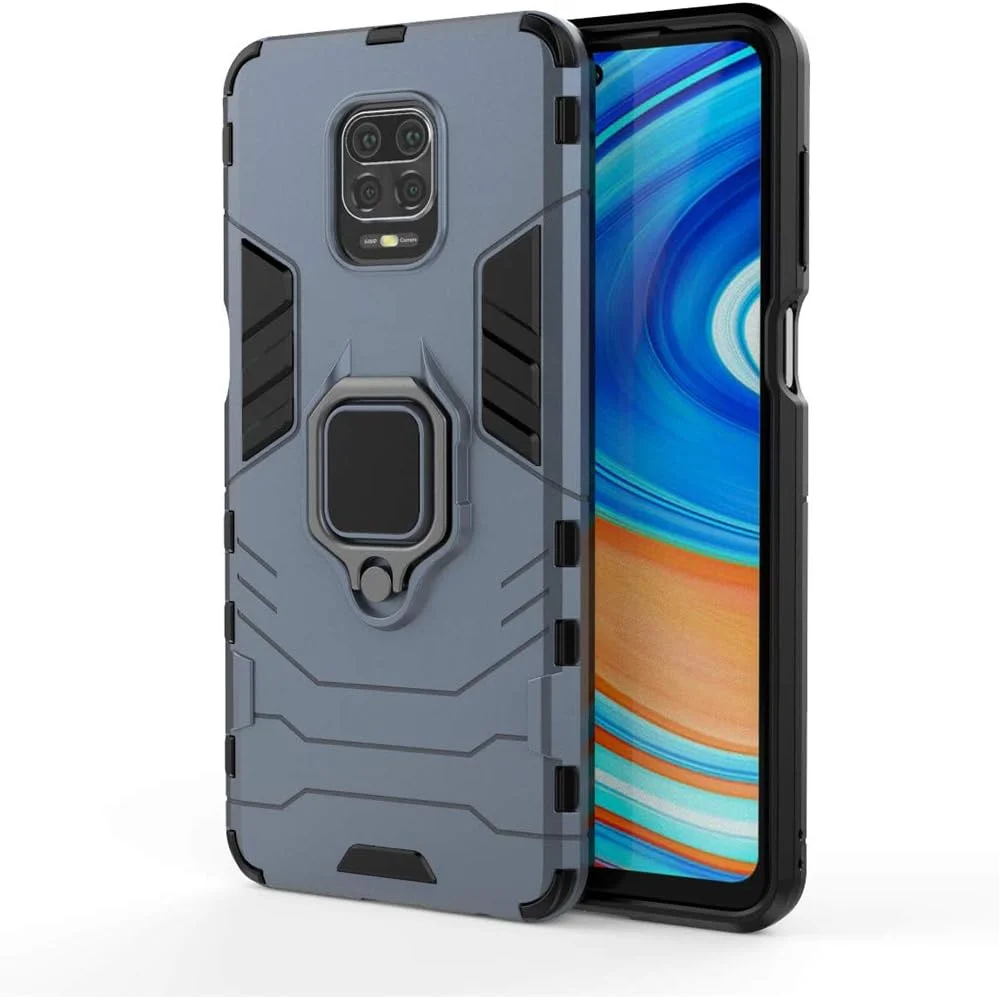 قاب محافظ گوشی موبایل مایجین سازگار با شیائومی می ردمی نوت 9S، ردمی نوت 9 پرو، ردمی نوت 9 پرو مکس، دارای حلقه فلزی، استند و بامپر (سازگار با هولدر مغناطیسی خودرو)، دو لایه و مقاوم (آبی تیره) قاب محافظ گوشی موبایل مایجین سازگار با شیائومی می ردمی نوت 9S، ردمی نوت 9 پرو، ردمی نوت 9 پرو مکس، دارای حلقه فلزی، استند و بامپر (سازگار با هولدر مغناطیسی خودرو)، دو لایه و مقاوم (آبی تیره)