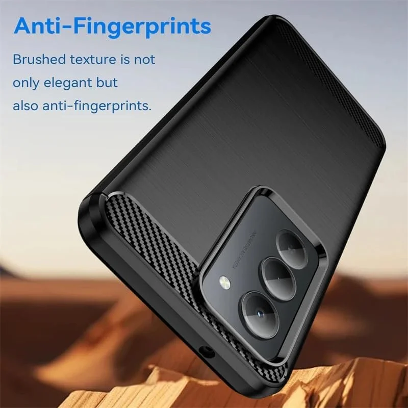 قاب محافظ گوشی گرواتری سازگار با شیائومی ردمی 15 5G، جنس TPU نرم با بافت فیبر کربن، ضد خش، ضد ضربه، فوق العاده باریک، مقاوم در برابر سقوط، پوشش سپر (قرمز)