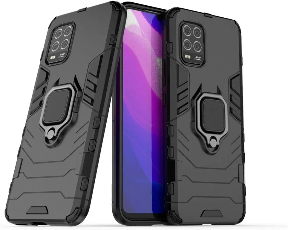 قاب محافظ گوشی شیائومی می 10 لایت 5G، با حلقه فلزی و استند، دولایه و مقاوم (مشکی) قاب محافظ گوشی شیائومی می 10 لایت 5G، با حلقه فلزی و استند، دولایه و مقاوم (مشکی)