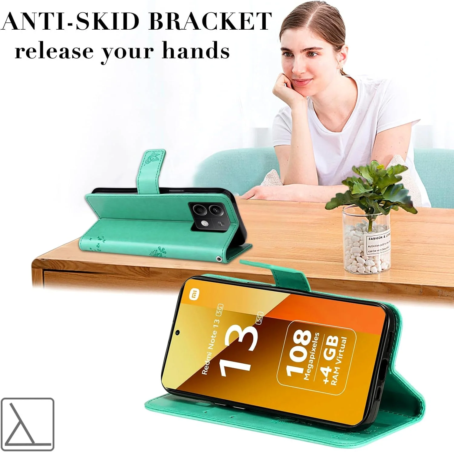 کیف چرمی کیف پول دار برای گوشی شیائومی ردمی نوت ۱۳ 5G با جای کارت و قفل آهنربایی، کاور محافظ گوشی ردمی نوت ۱۳ 5G - سبز کیف چرمی کیف پول دار برای گوشی شیائومی ردمی نوت ۱۳ 5G با جای کارت و قفل آهنربایی، کاور محافظ گوشی ردمی نوت ۱۳ 5G - سبز