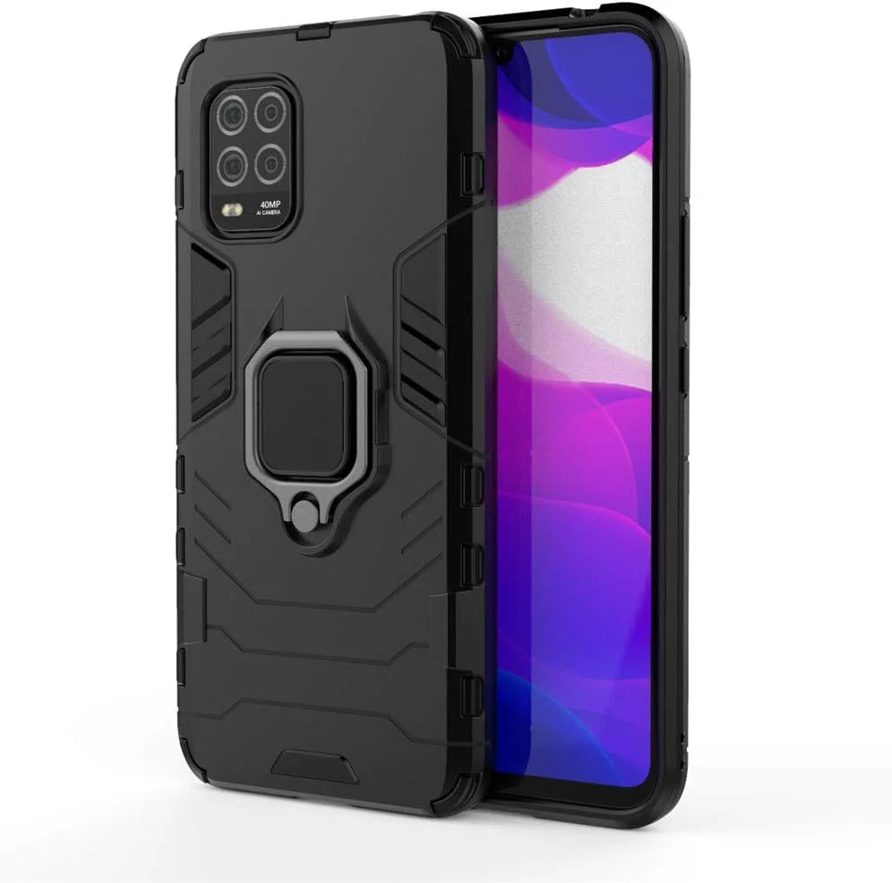 قاب محافظ گوشی شیائومی می 10 لایت 5G، با حلقه فلزی و استند، دولایه و مقاوم (مشکی) قاب محافظ گوشی شیائومی می 10 لایت 5G، با حلقه فلزی و استند، دولایه و مقاوم (مشکی)