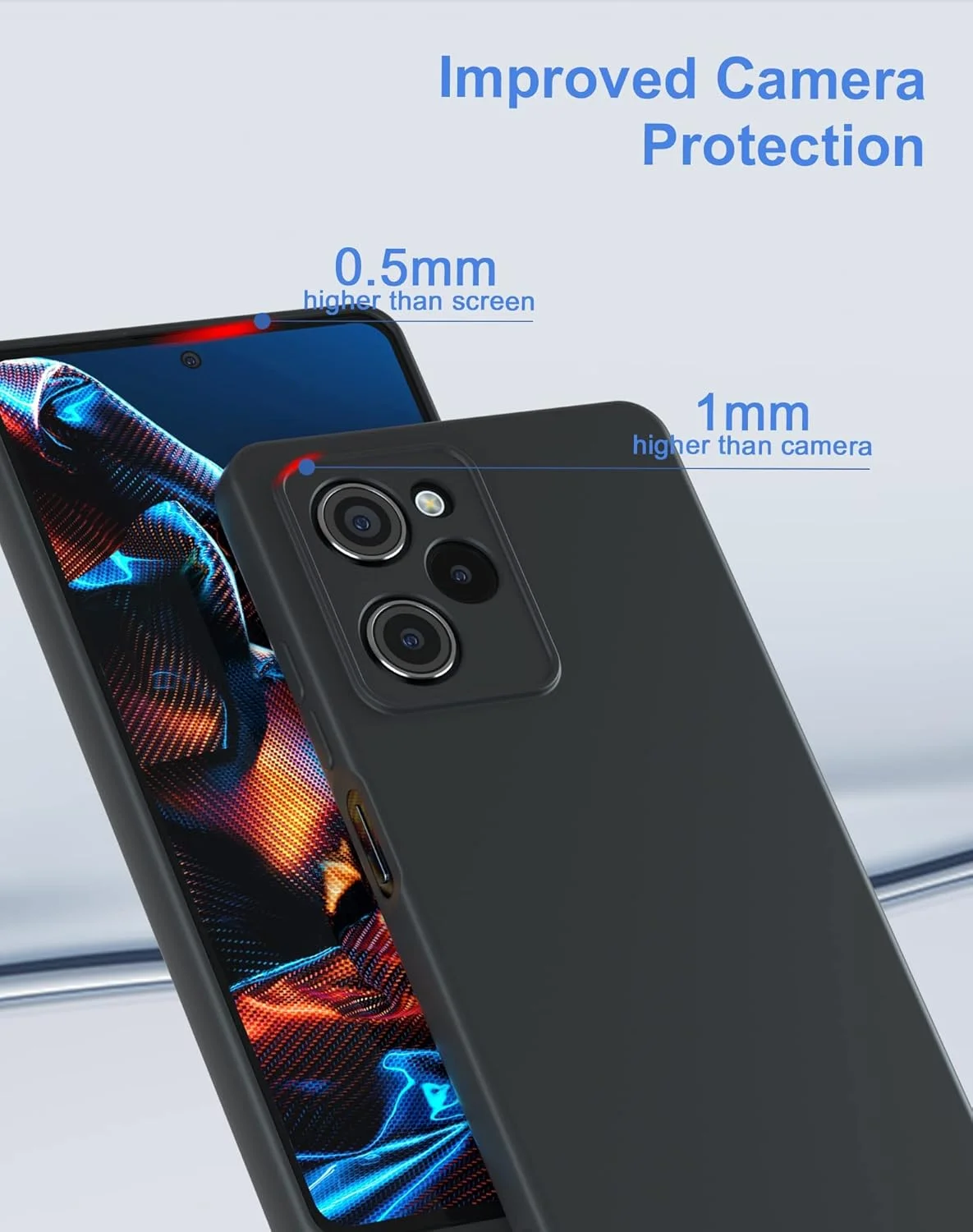 قاب محافظ ژله‌ای مایع با ضربه‌گیر لاستیکی و لایه داخلی میکروفیبر نرم، باریک و مقاوم در برابر ضربه برای گوشی شیائومی پوکو X5 پرو