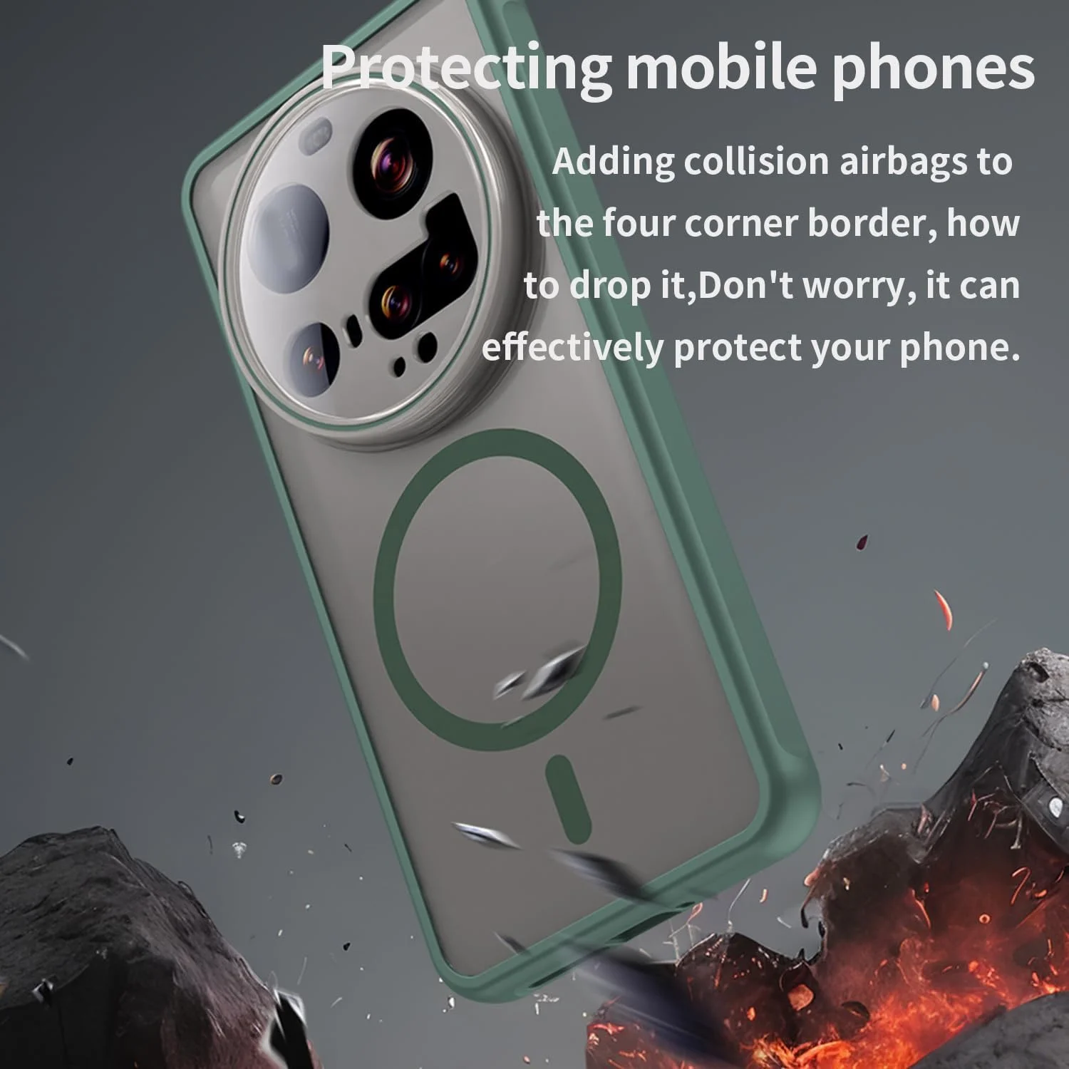 کاور سازگار با شیائومی 15 اولترا، سازگار با MagSafe، قاب گوشی مغناطیسی ضد ضربه سبز کاور سازگار با شیائومی 15 اولترا، سازگار با MagSafe، قاب گوشی مغناطیسی ضد ضربه سبز