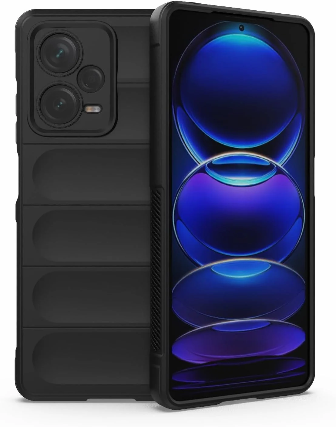 کاور سیلیکونی مشکی رنگ GOLDEN MASK سازگار با گوشی شیائومی ردمی نوت 12 پرو پلاس (12 پرو پلاس)، ضد ضربه، مقاوم در برابر خط و خش، دارای پوشش داخلی نرم میکروفایبر ضد خش