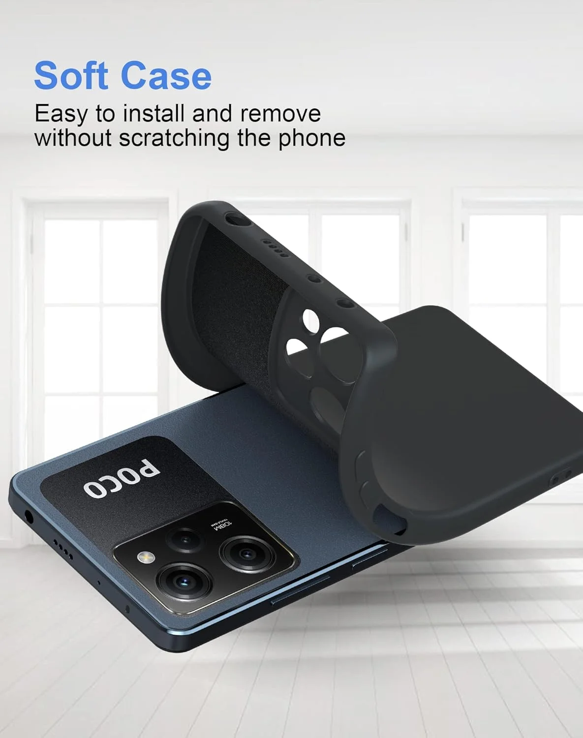 قاب محافظ ژله‌ای مایع با ضربه‌گیر لاستیکی و لایه داخلی میکروفیبر نرم، باریک و مقاوم در برابر ضربه برای گوشی شیائومی پوکو X5 پرو