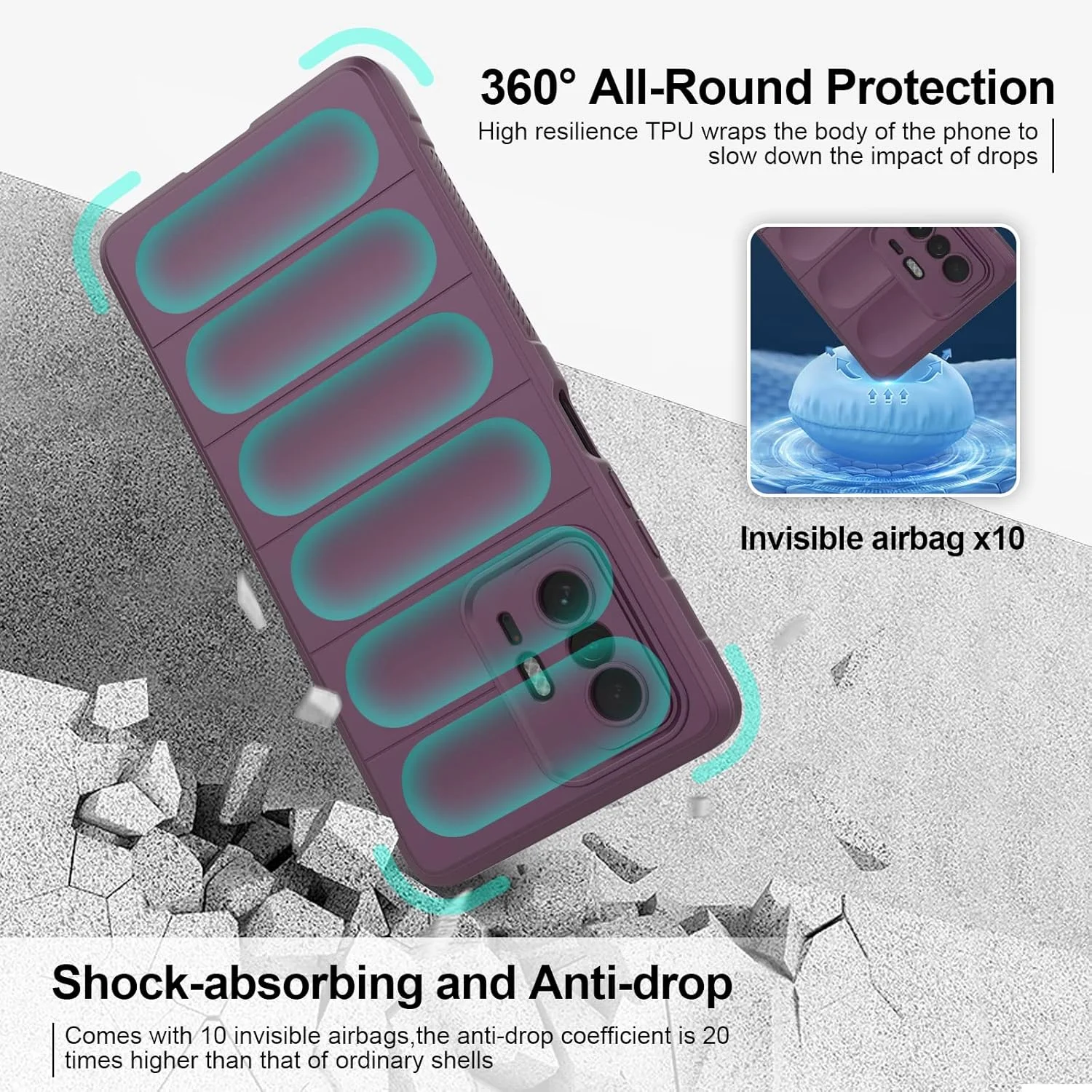 قاب سیلیکونی مایع با آستر میکروفیبر ضد خش و محافظت از دوربین، بنفش، مناسب برای شیائومی 11T 5G / شیائومی 11T Pro 5G