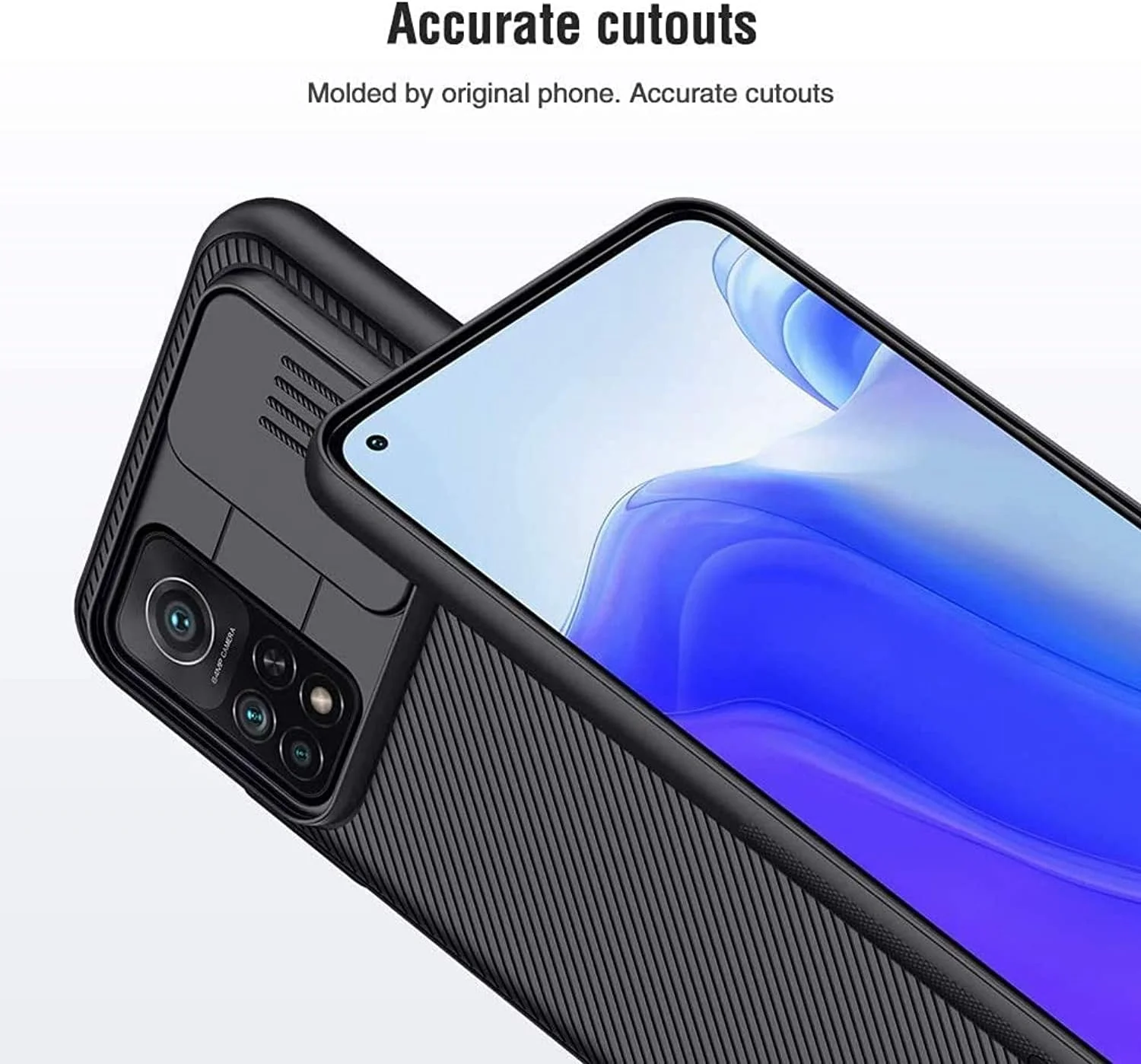 قاب محافظ نیلکین CamShield برای گوشی شیائومی Mi 10T 5G، محافظ دوربین، PC سخت و TPU، فوق العاده نازک و ضد خش - مشکی