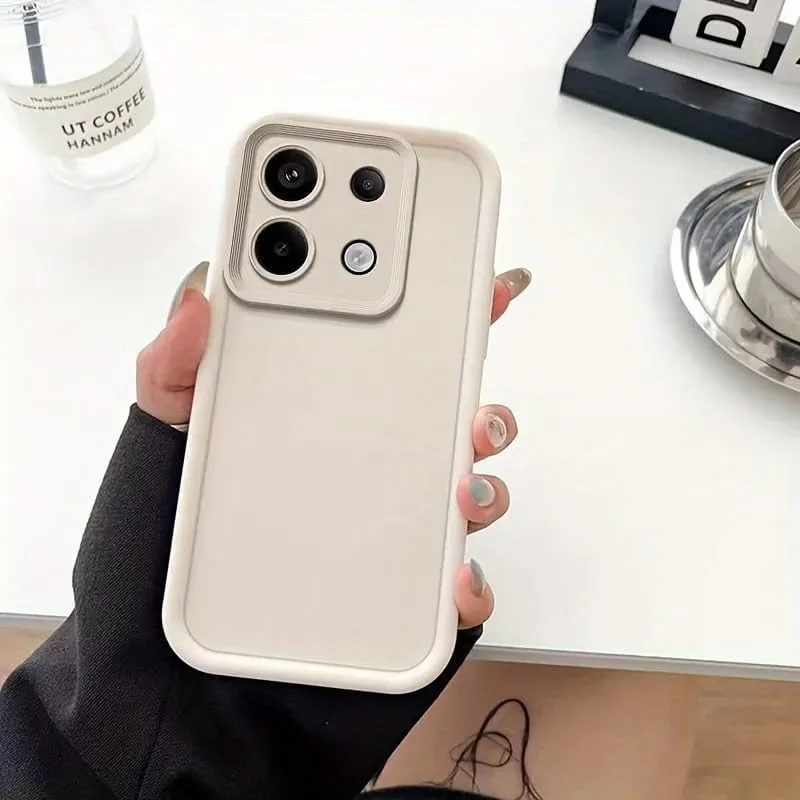 قاب محافظ گوشی شیائومی ردمی نوت 13 پرو 5G / پوکو X6 5G به همراه محافظ صفحه شیشه ای [2 عدد]، ضد ضربه، سیلیکونی، محافظت نظامی، ضد لغزش، مدل SiliPuffer (سفید، Note13Pro5G)