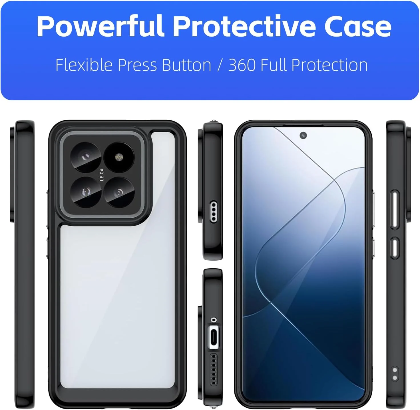 قاب محافظ گوشی شیائومی 14 پرو 5G به همراه محافظ صفحه نمایش، ضد زرد شدن، پشت PC سخت ضد خش، پوشش ضد ضربه و ضد خش (M برای 14 پرو 5G مشکی) قاب محافظ گوشی شیائومی 14 پرو 5G به همراه محافظ صفحه نمایش، ضد زرد شدن، پشت PC سخت ضد خش، پوشش ضد ضربه و ضد خش (M برای 14 پرو 5G مشکی)