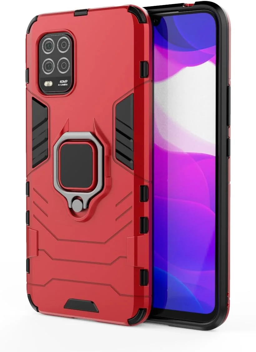 کاور سیلیکونی SORAKA برای گوشی شیائومی Mi 10 Lite 5G با حلقه چرخان 360 درجه و صفحه فلزی سازگار با هولدر مغناطیسی ماشین