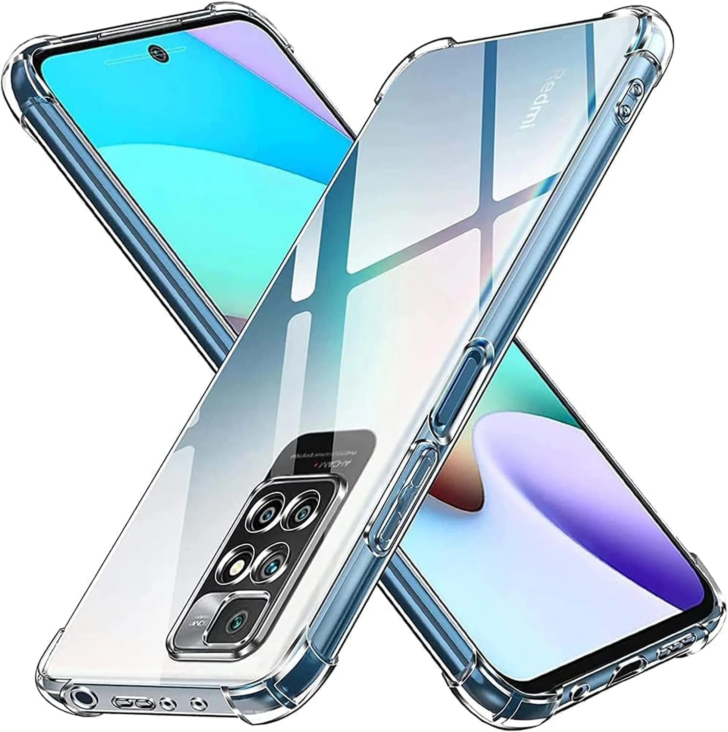 کاور محافظ ژله ای شفاف مناسب برای گوشی شیائومی ردمی 10 / ردمی 10 پرایم، نرم و انعطاف پذیر، ضد ضربه با گوشه های تقویت شده