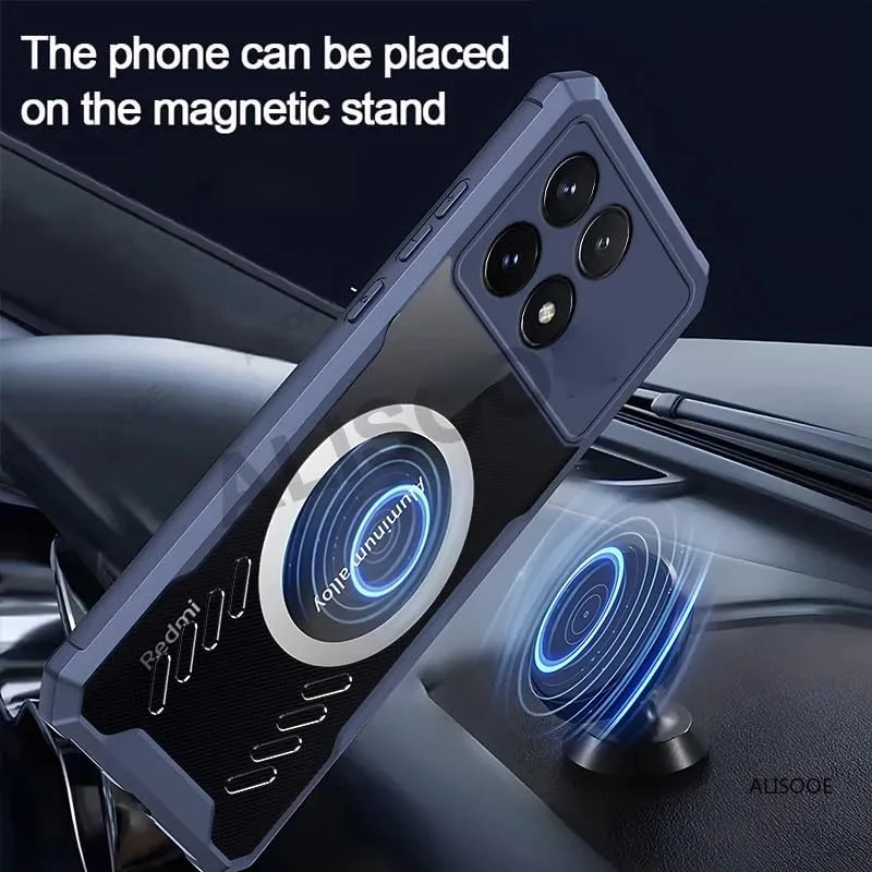 کاور محافظ شفاف گوشی شیائومی پوکو F6 پرو 5G، ضد حرارت، فوق العاده نازک، دارای آهنربای تلفن (مشکی) کاور محافظ شفاف گوشی شیائومی پوکو F6 پرو 5G، ضد حرارت، فوق العاده نازک، دارای آهنربای تلفن (مشکی)