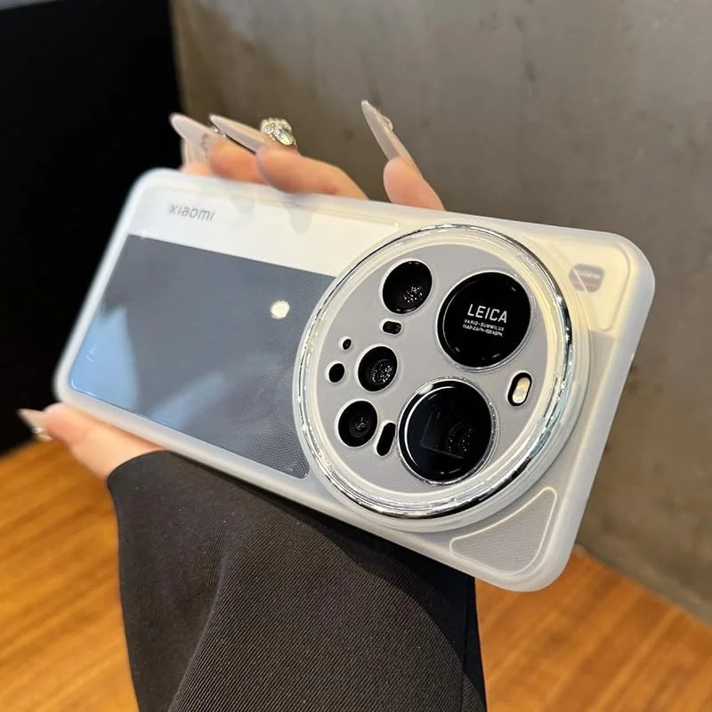 قاب محافظ باریک TPU برای شیائومی 15 اولترا 5G با محافظ لنز شیشه ای حرارت دیده، پوشش مات نیمه شفاف و ضد ضربه برای زنان، مردان، دختران و پسران - قاب ضد اثر انگشت برای شیائومی 15 اولترا 5G، شفاف