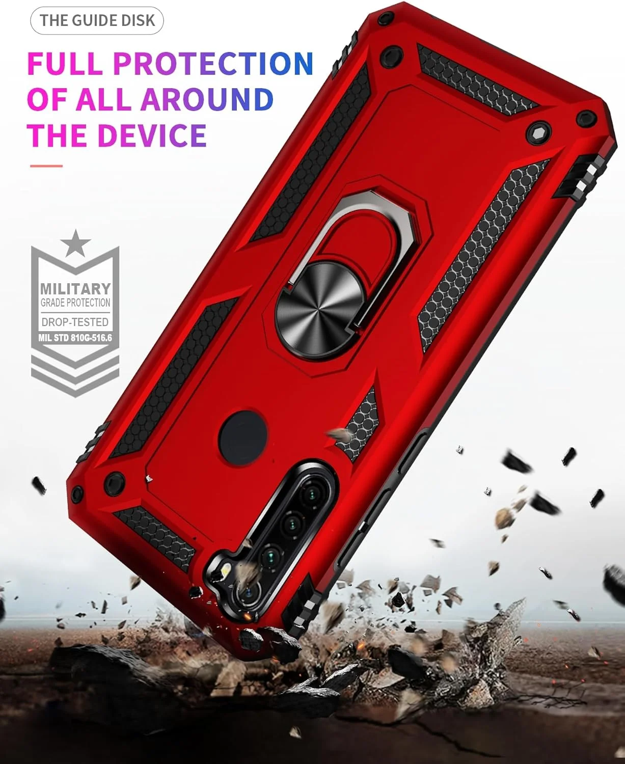 کاور محافظ گوشی شیائومی ردمی نوت 8T با استند انگشتی چرخان 360 درجه، سیلیکونی نرم و باریک، ضد ضربه و ضد اثر انگشت به همراه صفحه فلزی برای هولدر مغناطیسی خودرو کاور محافظ گوشی شیائومی ردمی نوت 8T با استند انگشتی چرخان 360 درجه، سیلیکونی نرم و باریک، ضد ضربه و ضد اثر انگشت به همراه صفحه فلزی برای هولدر مغناطیسی خودرو