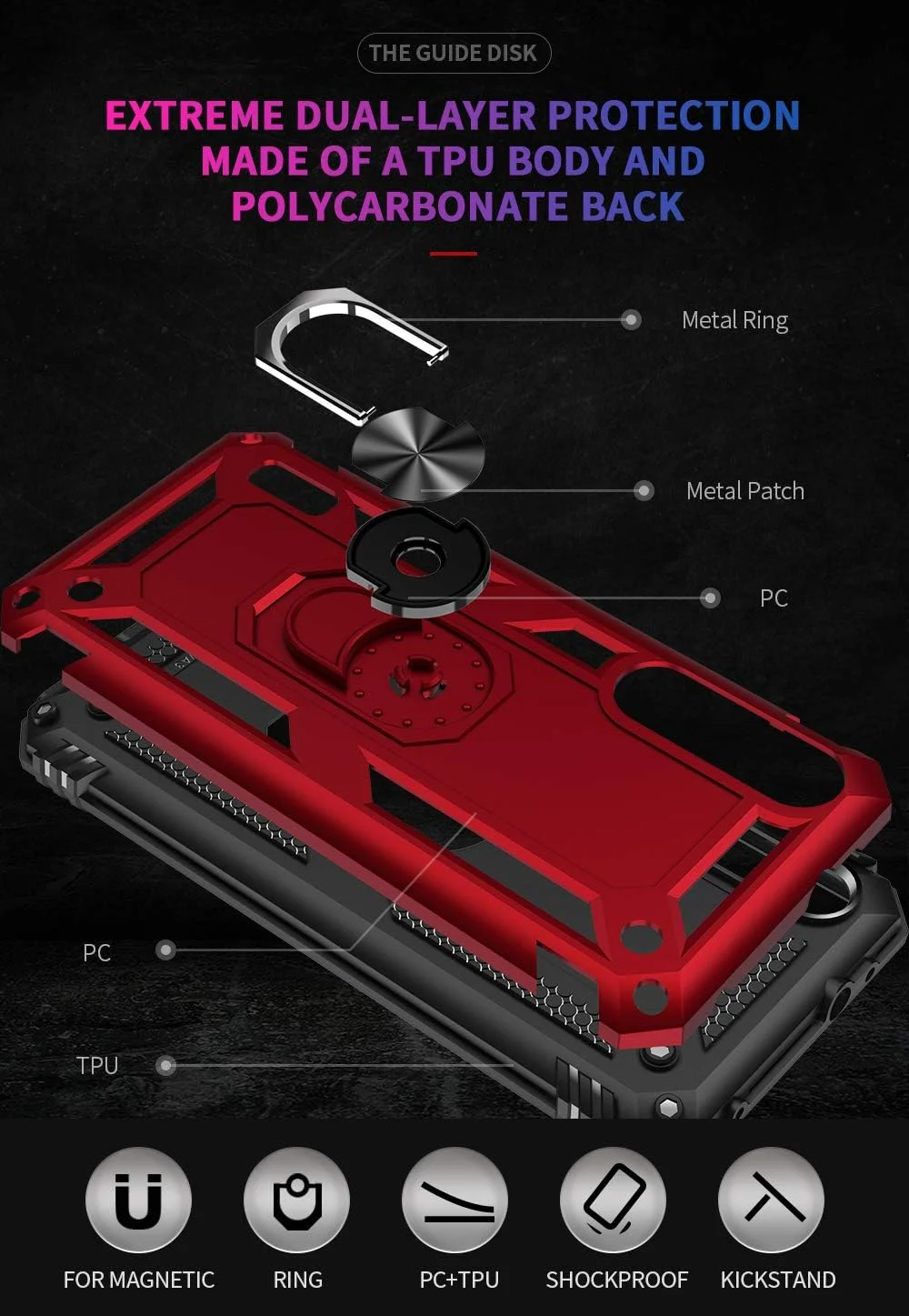 کاور محافظ گوشی شیائومی می آ 3 مدل سوراکا به همراه حلقه نگهدارنده، ساخته شده از TPU نرم و طراحی باریک به همراه صفحه فلزی برای هولدر مغناطیسی خودرو - مشکی کاور محافظ گوشی شیائومی می آ 3 مدل سوراکا به همراه حلقه نگهدارنده، ساخته شده از TPU نرم و طراحی باریک به همراه صفحه فلزی برای هولدر مغناطیسی خودرو - مشکی