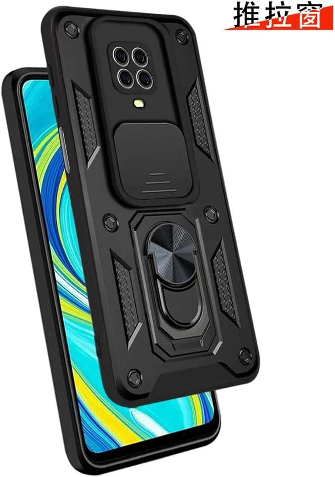 قاب محافظ زرهی مقاوم EabHulie برای گوشی ردمی نوت 9 پرو، دارای پوشش کشویی دوربین و استند انگشتی مناسب برای شیائومی ردمی نوت 9S / 9 پرو / 9 پرو مکس - مشکی قاب محافظ زرهی مقاوم EabHulie برای گوشی ردمی نوت 9 پرو، دارای پوشش کشویی دوربین و استند انگشتی مناسب برای شیائومی ردمی نوت 9S / 9 پرو / 9 پرو مکس - مشکی