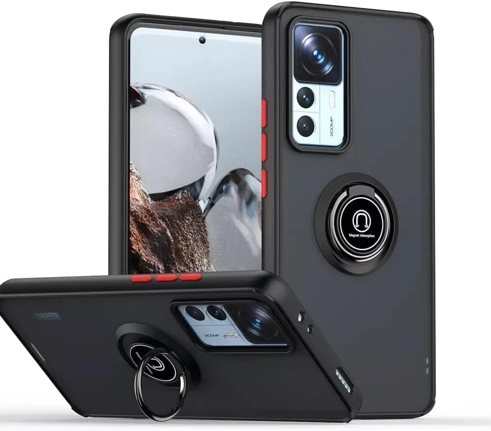 کاور محافظ گوشی شیائومی Mi 12T 5G / شیائومی Mi 12T Pro 5G با پایه انگشتی فلزی چرخشی، ضد ضربه، مات و دارای قابلیت اتصال مغناطیسی به هولدر خودرو (مشکی) کاور محافظ گوشی شیائومی Mi 12T 5G / شیائومی Mi 12T Pro 5G با پایه انگشتی فلزی چرخشی، ضد ضربه، مات و دارای قابلیت اتصال مغناطیسی به هولدر خودرو (مشکی)