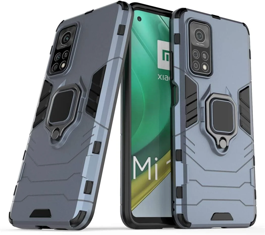 قاب محافظ گوشی شیائومی می 10T و می 10T پرو، حلقه فلزی با استند، پوشش دو لایه مقاوم (آبی تیره) قاب محافظ گوشی شیائومی می 10T و می 10T پرو، حلقه فلزی با استند، پوشش دو لایه مقاوم (آبی تیره)