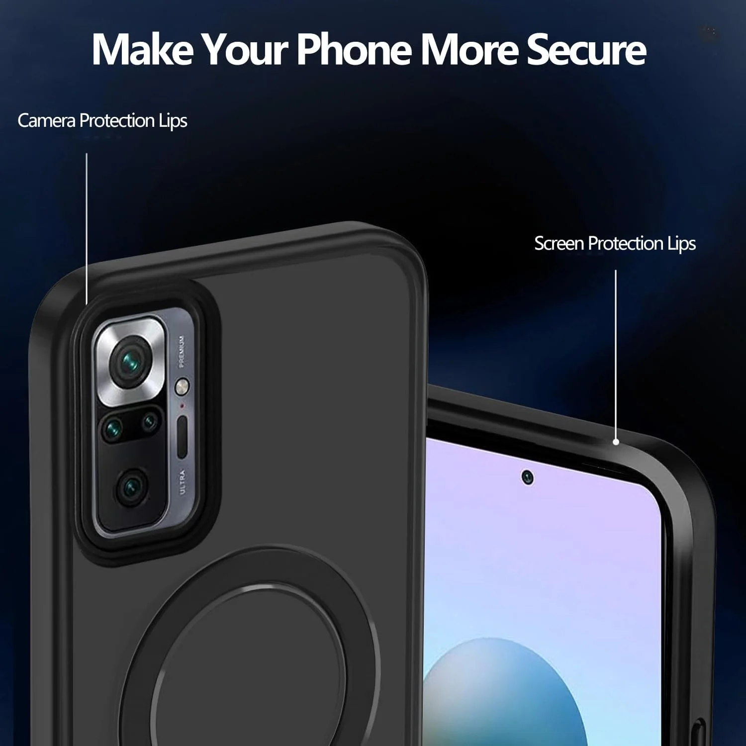 کاور مغناطیسی Tawarror برای شیائومی Redmi Note 10 Pro/Note 10 Pro Max، قاب مات نیمه شفاف برای Redmi Note 10 Pro، پشت PC ضد خش، قاب محافظ گوشی موبایل TPU ضد ضربه، مشکی کاور مغناطیسی Tawarror برای شیائومی Redmi Note 10 Pro/Note 10 Pro Max، قاب مات نیمه شفاف برای Redmi Note 10 Pro، پشت PC ضد خش، قاب محافظ گوشی موبایل TPU ضد ضربه، مشکی