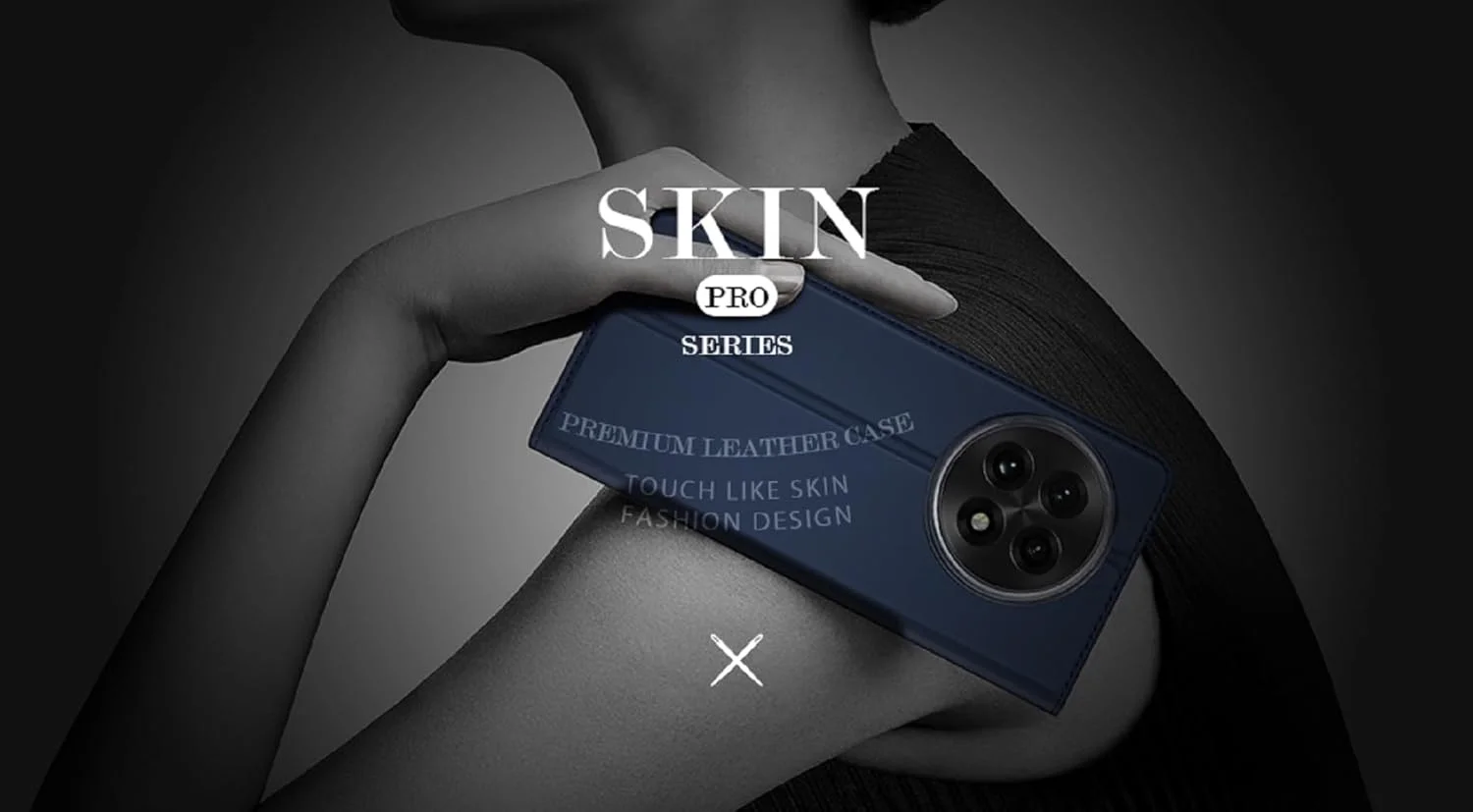 کیف محافظ سری Skin Pro داکس دوکیس برای OnePlus 13 – کیف پول چرمی باریک با جای کارت، بست مغناطیسی، عملکرد استند و محافظت ضد ضربه – مشکی