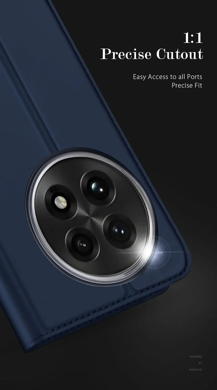 کیف محافظ سری Skin Pro داکس دوکیس برای OnePlus 13 – کیف پول چرمی باریک با جای کارت، بست مغناطیسی، عملکرد استند و محافظت ضد ضربه – مشکی